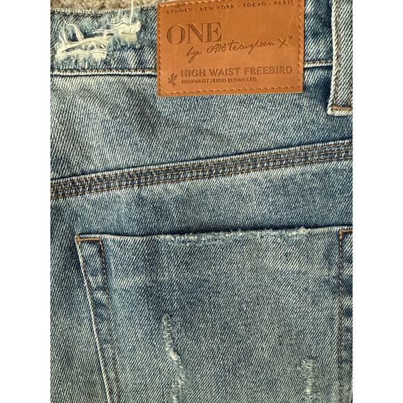 One x One Teaspoon High Waist Freebird Rigid Skinny Leg Jeans Light Wash Size 29 - Picture 10 of 13